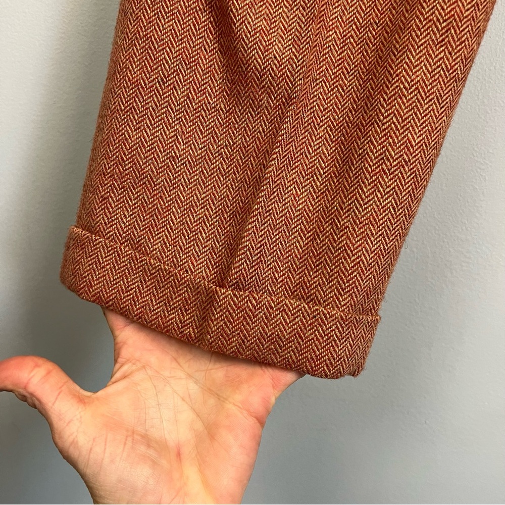 LIzSport Vintage Tweed Pantsuit Rust Herringbone Blazer Pants Set Size 6 - Picture 11 of 15